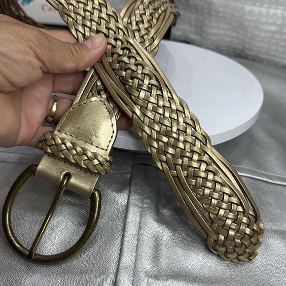 (H)White Stag Gold Braided Belt vintage leather Accessory,Sz L women’s - Picture 6 of 12